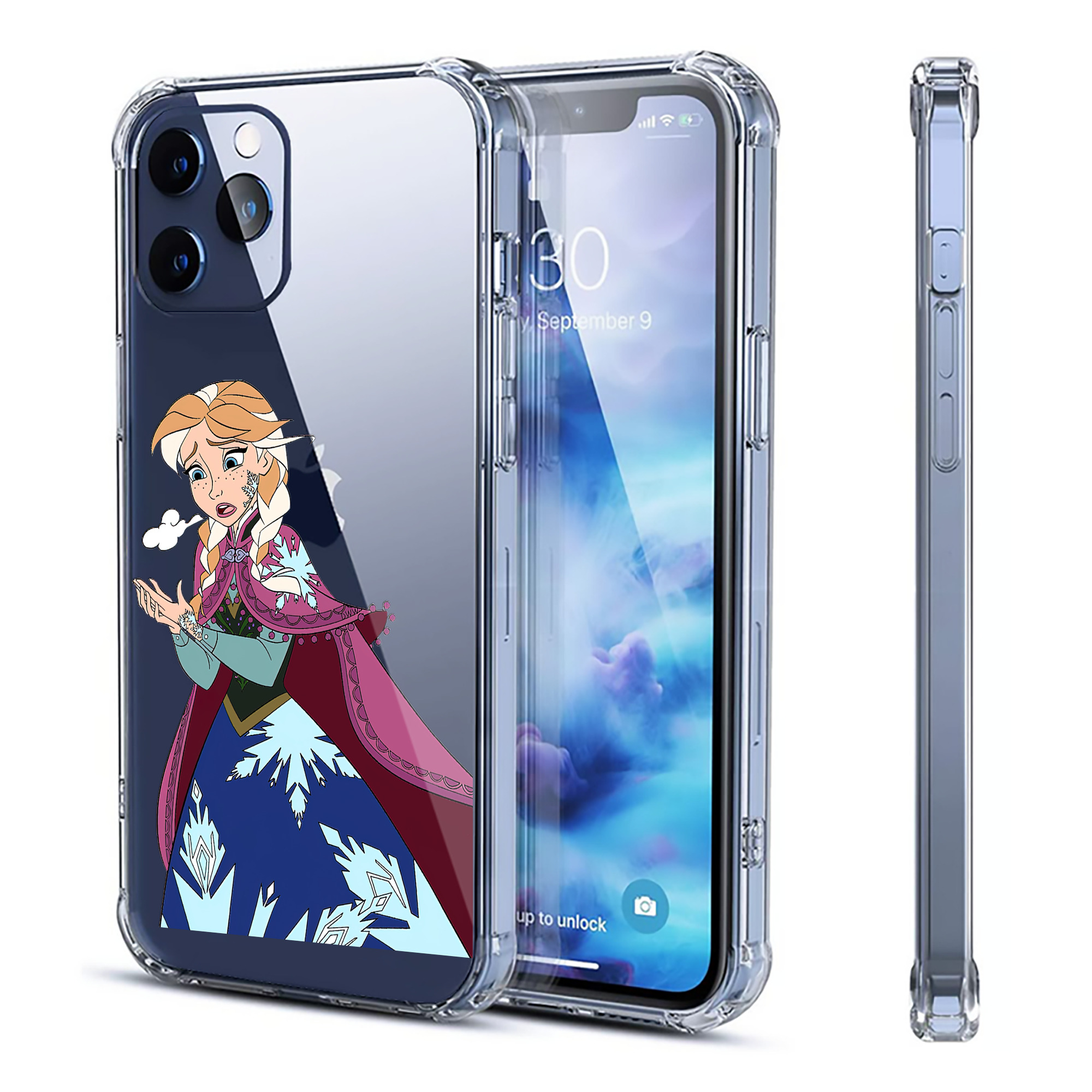 （画像用） アナと雪の女王 アンナ エルサ Frozen Anna Elsa 【iPhone 12シリーズ対応】透明スマホケース（クリアソフトケース）